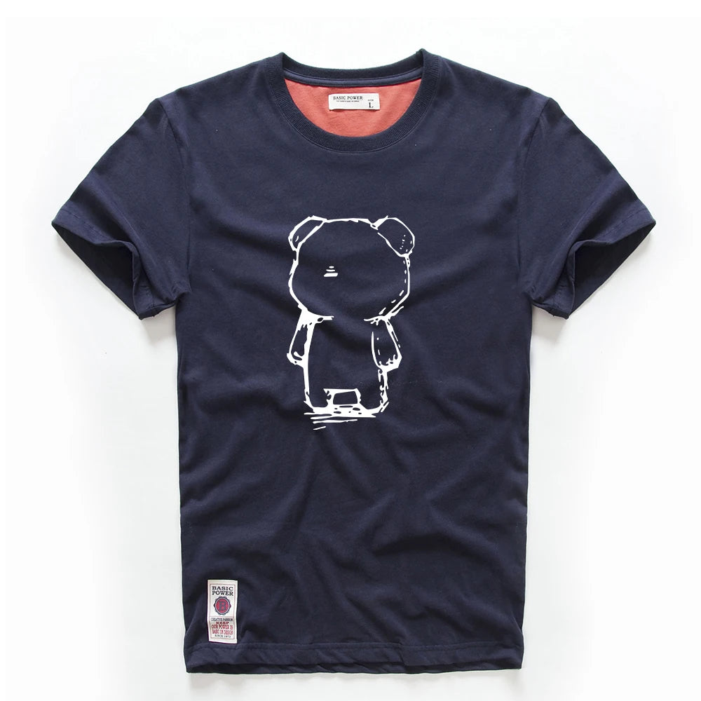Men's T-shirt Cotton White Blue T Shirt Men Autumn Summer Causal Designer O-neck Basic Tshirt Male High Quality Classical Tops