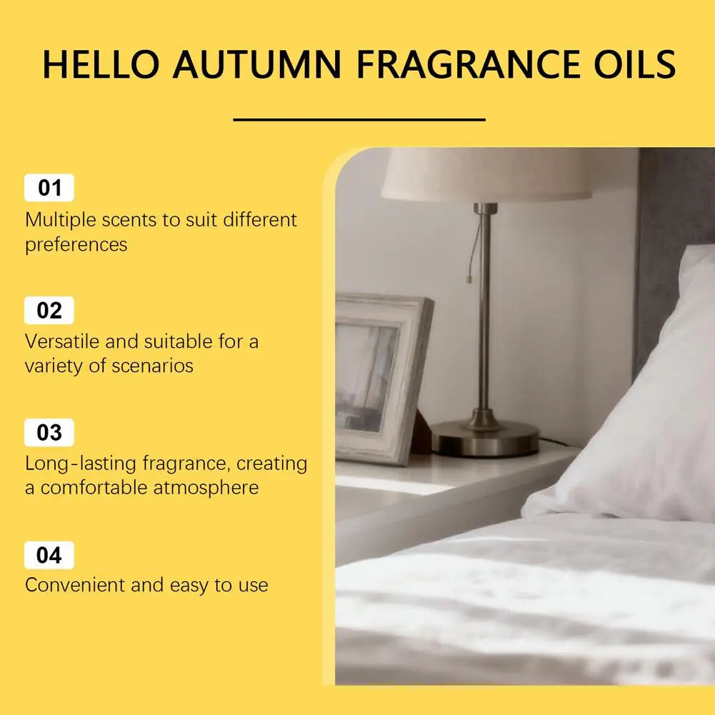 6x10ml Autumn Diffuser Fragrance Oils, Fall Essential Oils For Diffusers For Home,  Candle Soap Making Scents, Coconut Vanilla