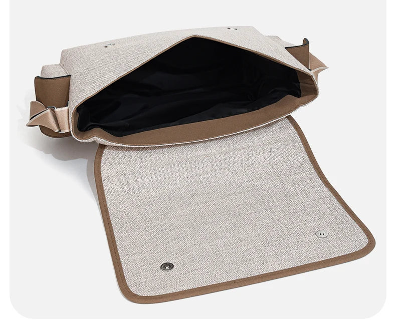 New Women's Large Capacity Canvas Shoulder Bag Casual Tote Handbag Trendy Messenger Bag for Everyday Use