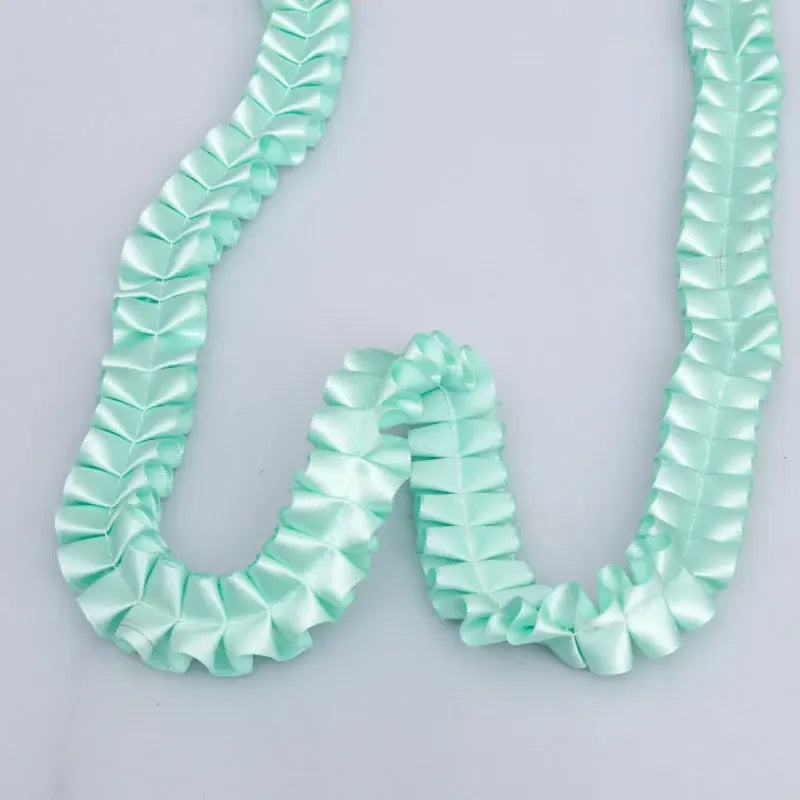 DIY Handmade Lolita Bag Accessories 2.5cm Width Polyester Ribbon with Pleated Ruffle Edge Lolita Decorative Clothes Hats Bags 1M