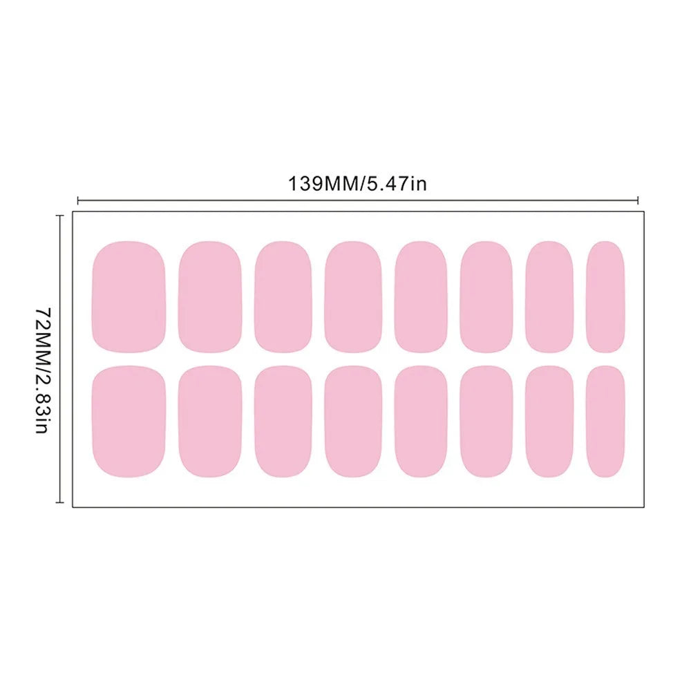 32 Strips Autumn Nail Stickers Semi Cured Full Cover Gel Nail Polish Strips Manicure Leopard Print Nail Patch