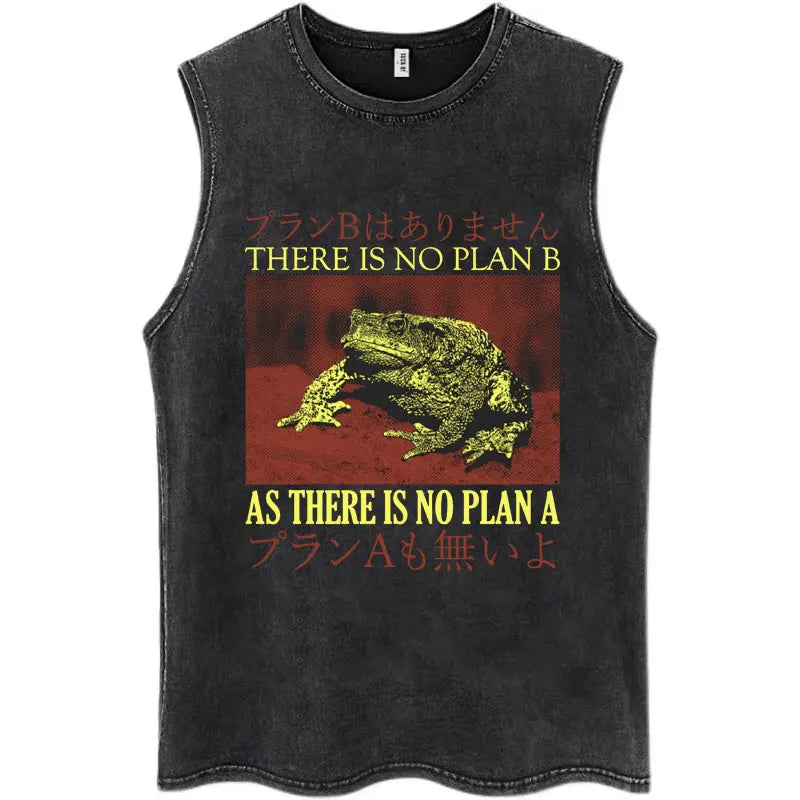 Japan I Alone Pigeon Vintage Washed Tank Top Men Women Personality O-Neck T-Shirt Casual Cotton Oversized Sleeveless Streetwear