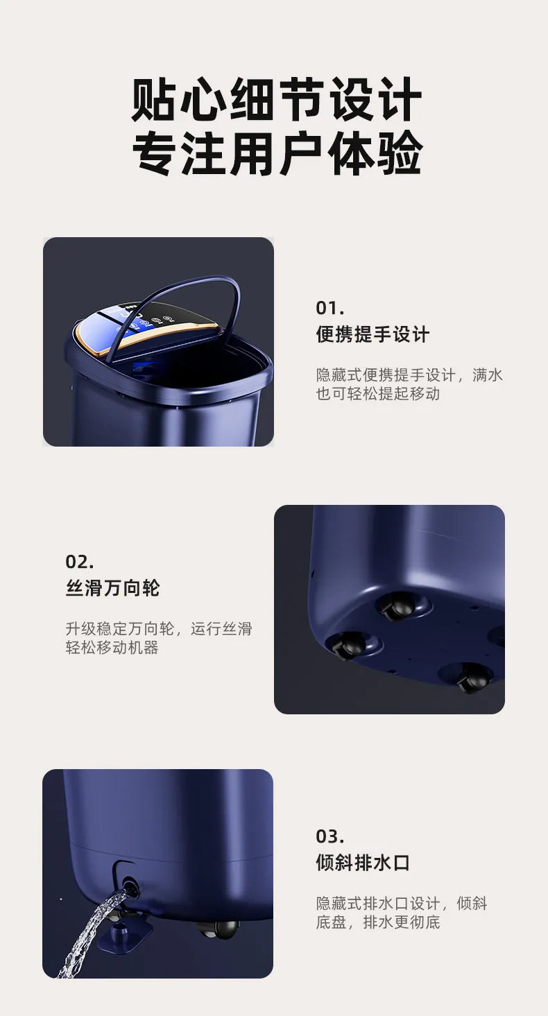 Heated foot bath tub with constant temperature, household electric massage foot bath basin, tall and deep.