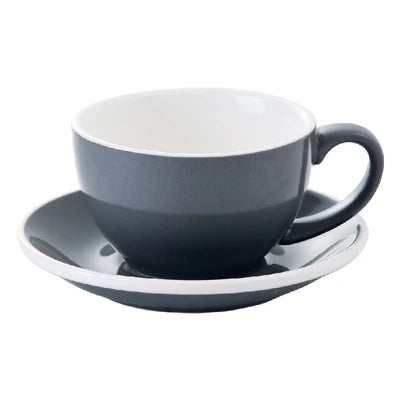 European Style Matte Latte Cup Ceramic Cappuccino Cup Large Mouth Coffee Cup Plate Set Handmade Craftsmanship 300ml
