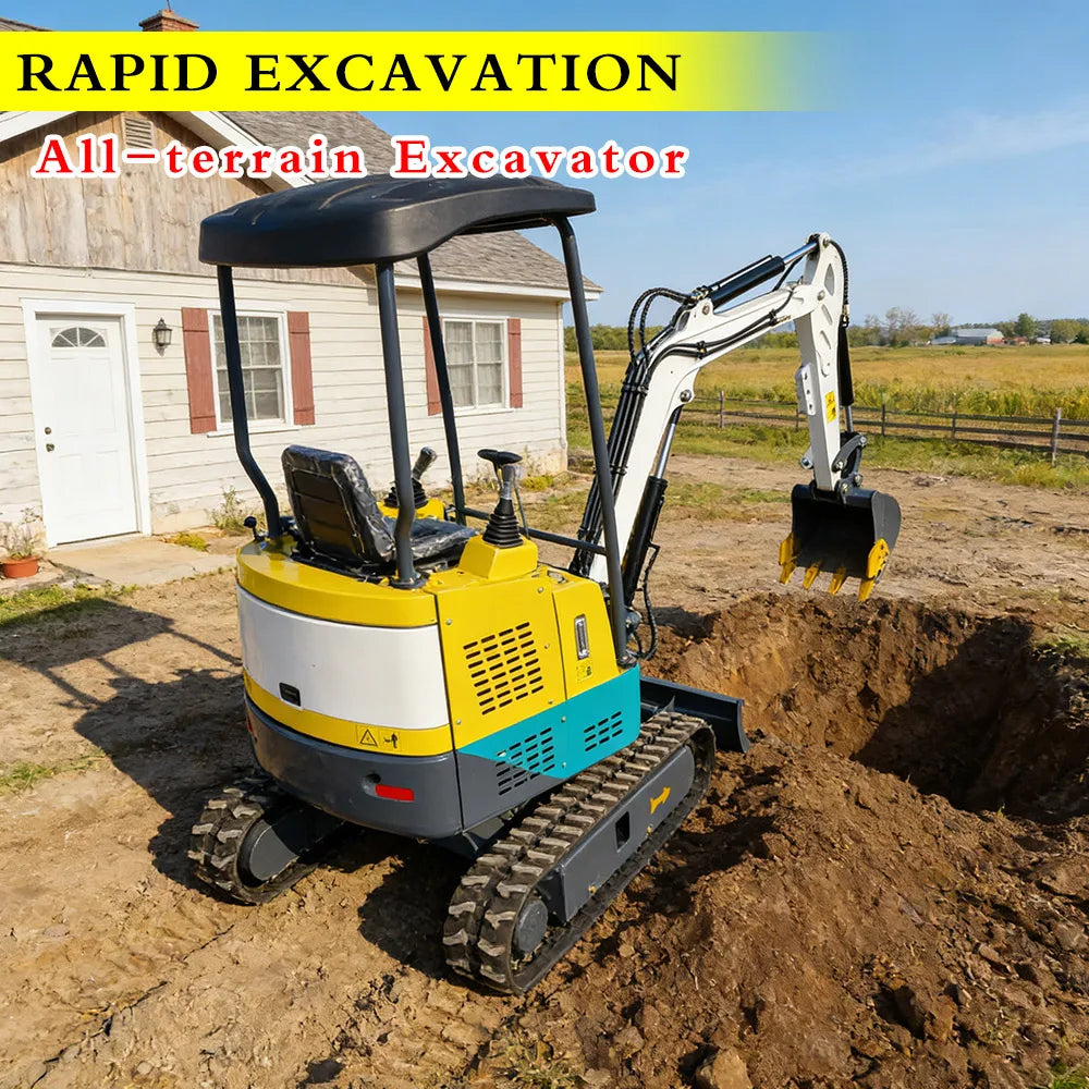 Multifunctional 2 Ton Mini Excavator Crawler Type Hydraulic Digging Equipment Small Digger For Farm Landscaping Road Constructio