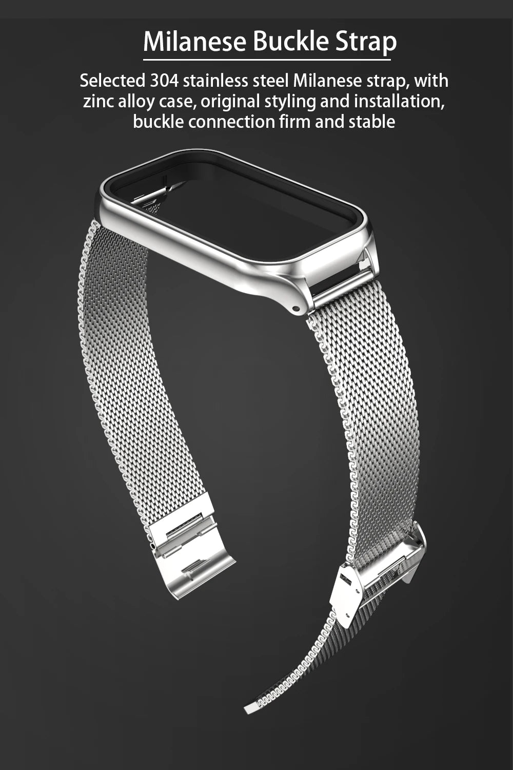 Strap For Mi Band 9 Active Watchband For Xiaomi Smart Band 8 Active Metal Wristband for Mi Band 9 Active correa Stainless Steel
