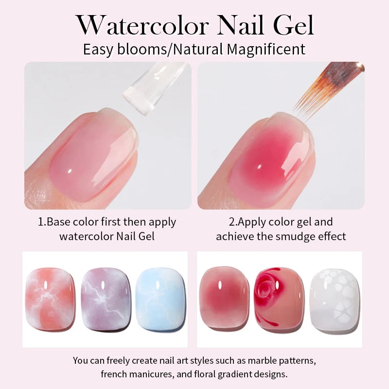 BORN PRETTY 15ml Autumn Nail Blossoming Gel Spreading Effect Watercolor Flower Gel Easy to Apply for Nail Art Manicure Pedicure