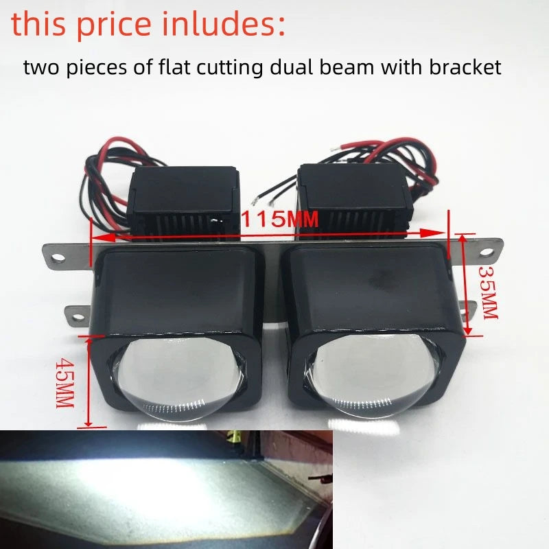 OWN DJM 1.5" MATRIX 42MM BI LED PROJECTOR LENS BILED HIGH LOW DUAL BEAM HEADLAMP MOTORCYCLE 1.5 INCH SQUARE MODULE MOTORBIKE