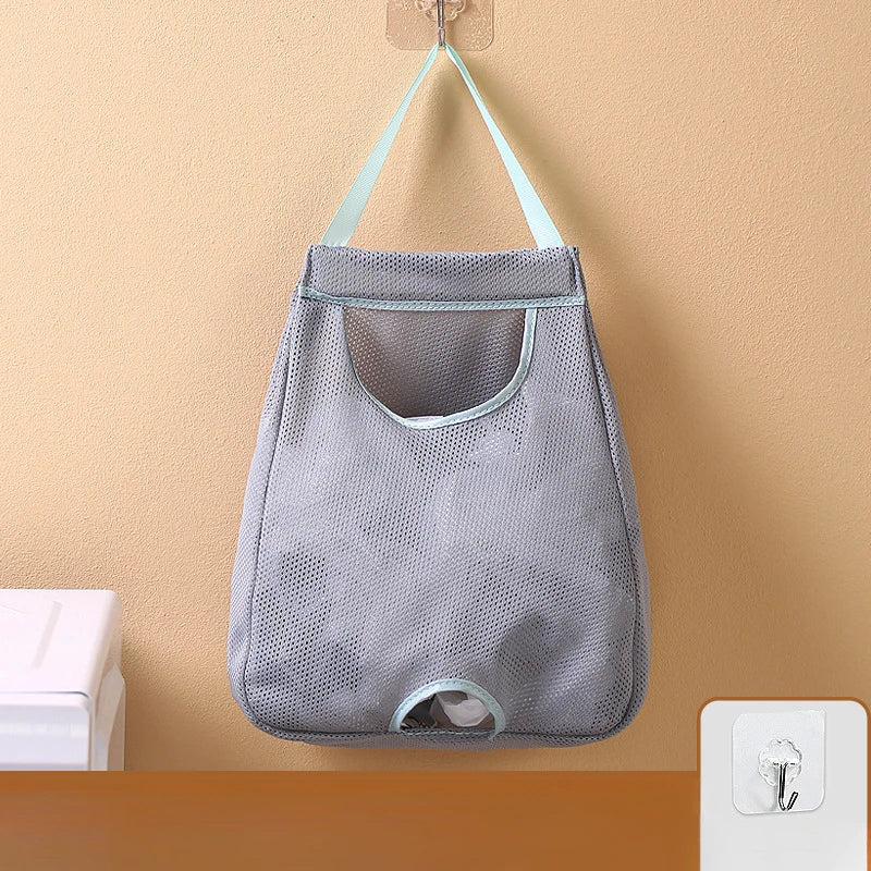 Kitchen Wall Mounted Garbage Bag Storage Bag, Hanging Plastic Bag Organizer With Hooks