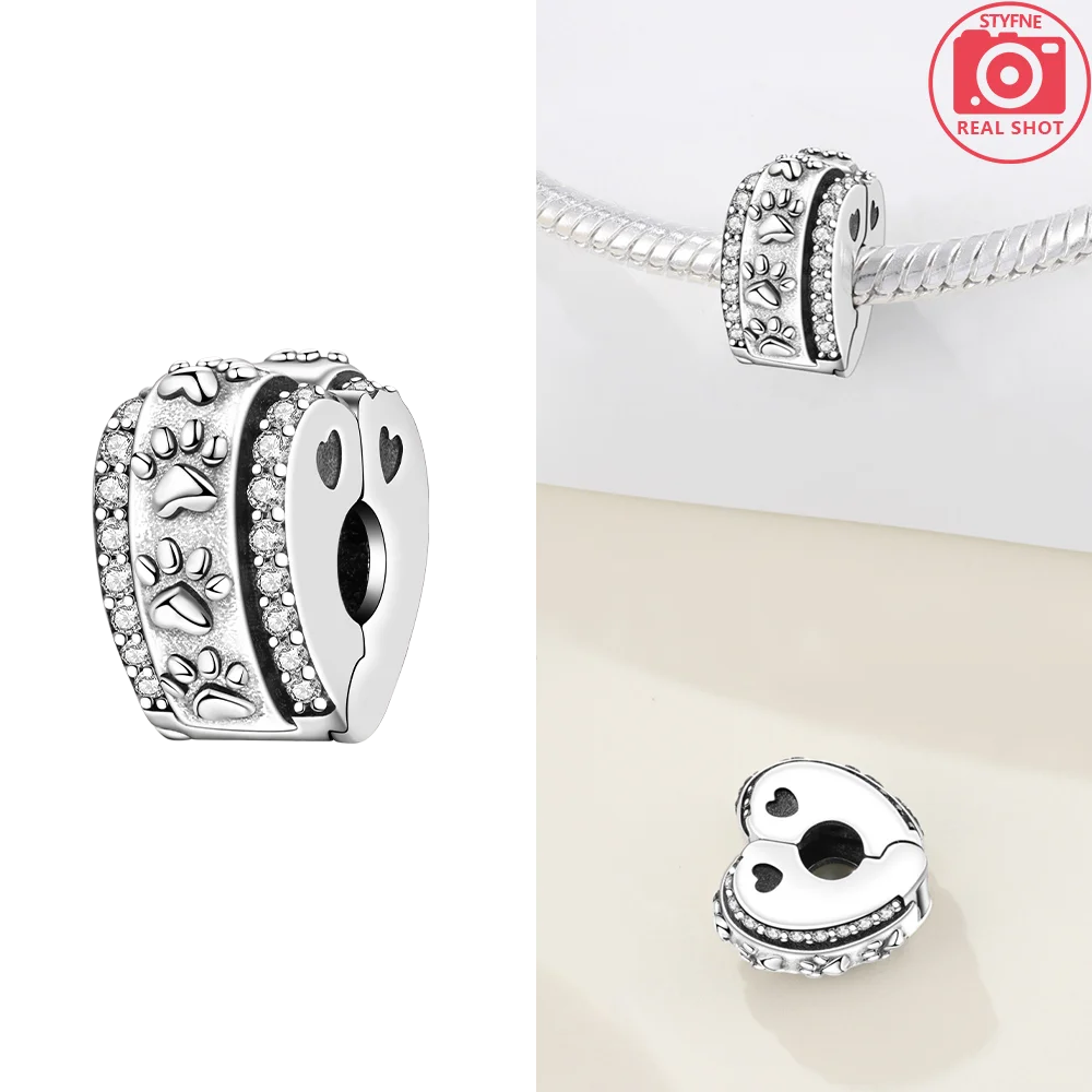 925 Sterling Silver Pink Zircon Love Beads Charms Fit Bracelet Women Jewelry Diy Anniversary Gift Delicate Accessories Bag Charm