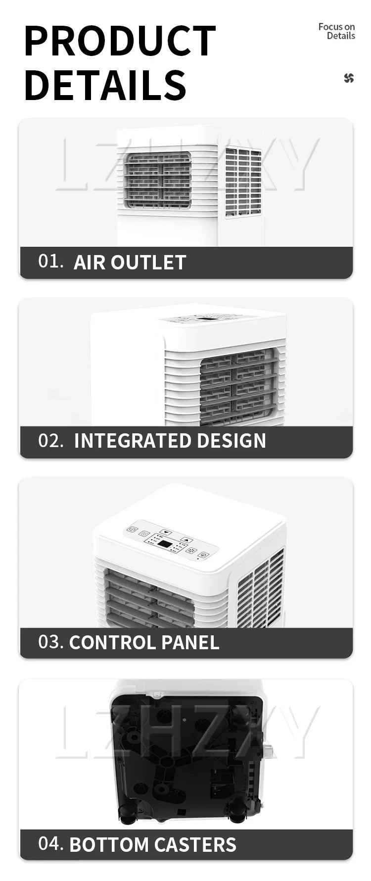 1500W Portable Air Conditioner, Cooling Only, 1-Pai, Compact Household Standing Unit, All-in-One, No Outdoor Unit Required