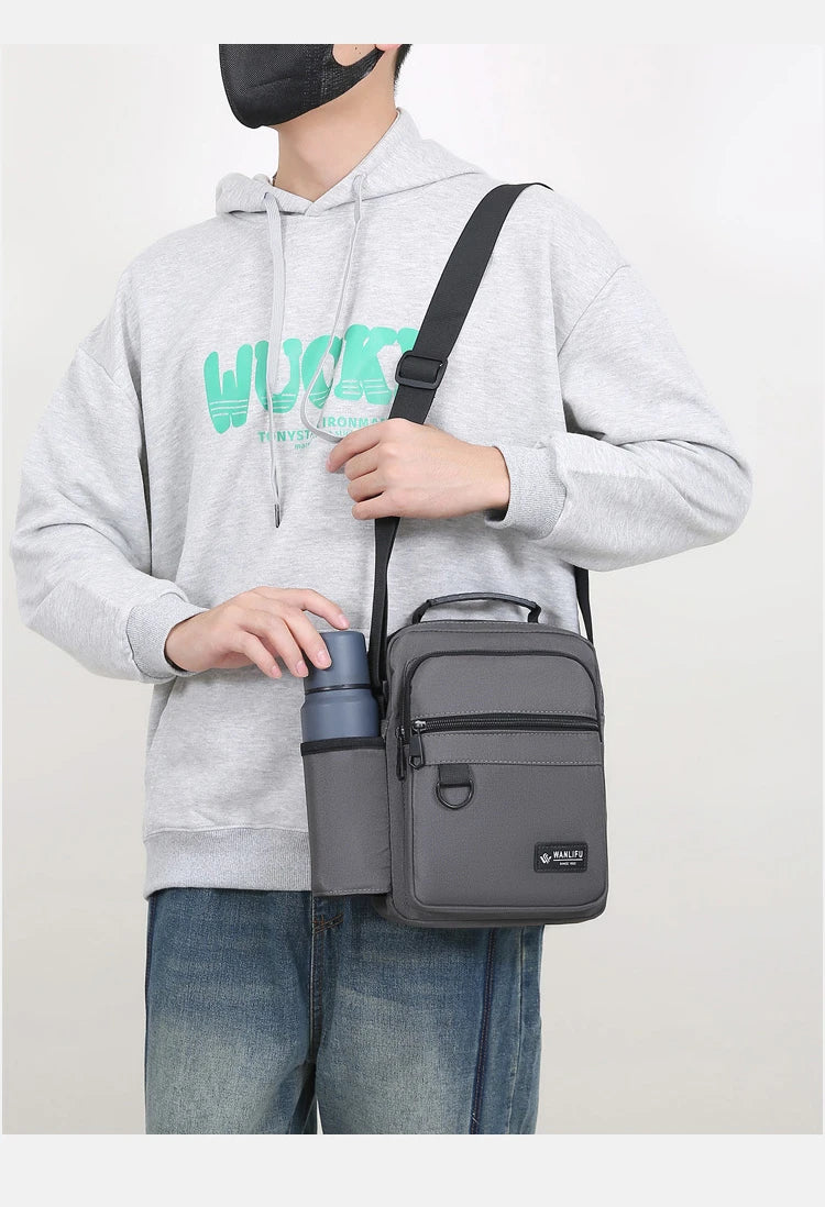 Fashion Casual Men's Bag Handbag High Quality Man Crossbody Bags Easy Travel Bag Stylish Men's Shoulder Bag With Bottle Pocket