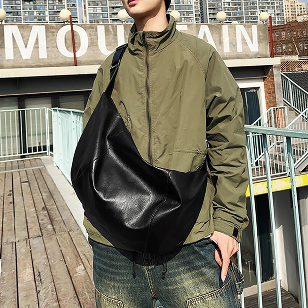 Men's Crossbody Bag Casual Versatile Fashionable Large Capacity Waist Bag Simple Lightweight Outdoor Sports Backpack