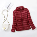 Plus Size Light Down Jacket Women Inner Cloth Autumn Winter Slim Short Stand Collar Warm White Duck Down Coat Women Outerwear