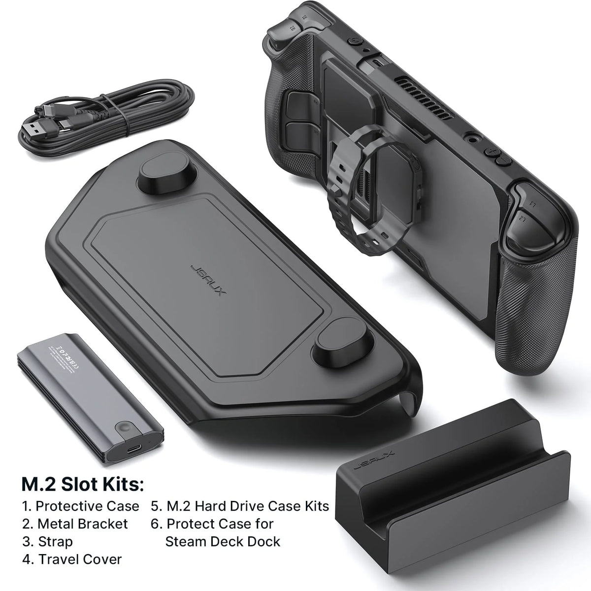 ModCase for Steam Deck,Steam Deck Case with Detachable Front Shell Steam Deck Accessories,Protective Case for Steam Deck Console