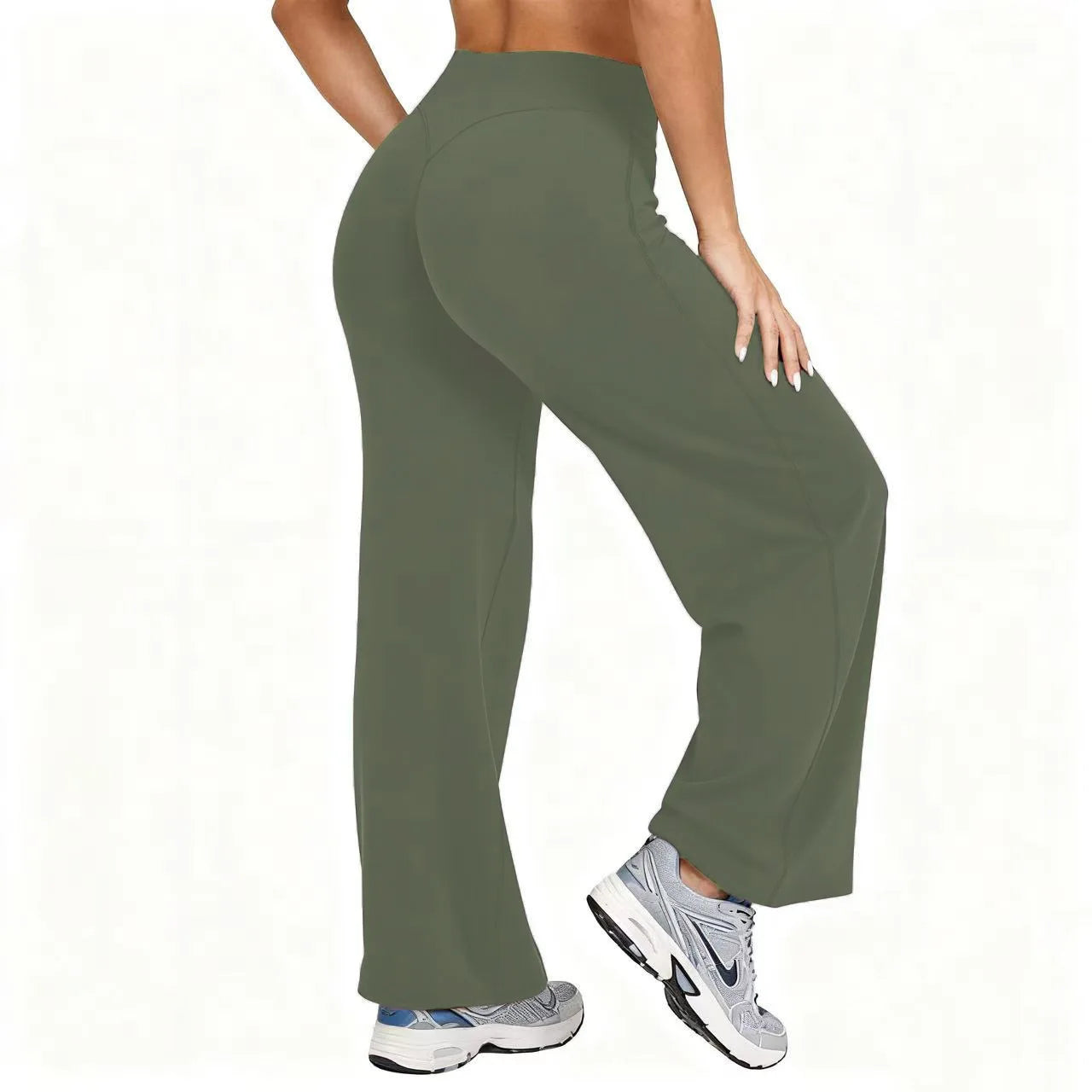 Straight-Leg Pants Ultra Soft Butter Fabric Women's Mid-Waist Yoga Pants GYM Naked Feel Pilates Running Sport Trousers