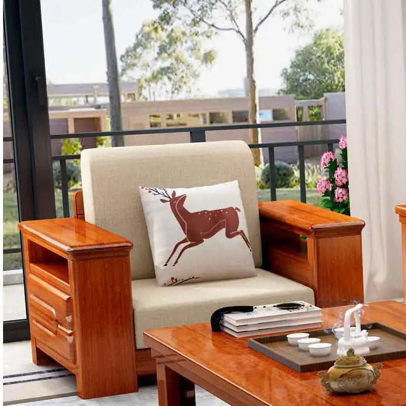 For Fashionnal Design Customized Corner Living Room Furniture Frame Wooden Sofa Set