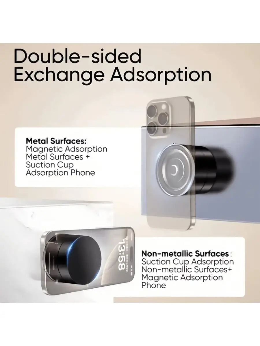 Y330 Foldable Magnetic Vacuum Suction Phone Holder Double Sided Suction Cup Car Bracket Portable Lazy Phone Stand for Home Car ﻿