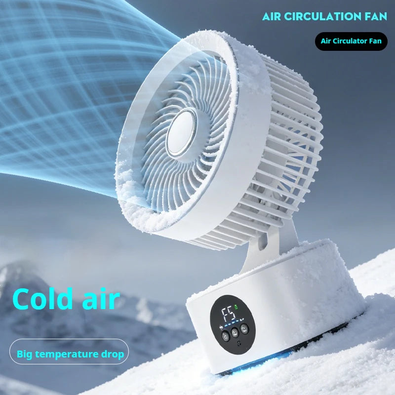 HOMEFISH USB Rechargeable Wall‑mounted Fan Foldable Swivel Portable Fan Built‑in Night Light Household Air Cooling Fan
