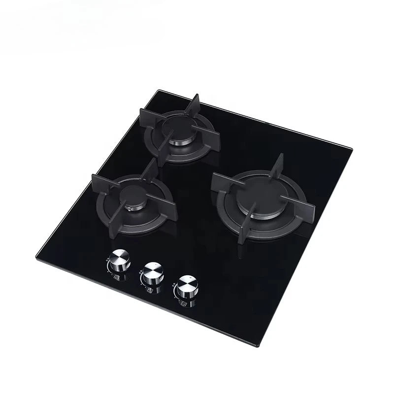 Built-In Tempered Glass Gas Hob Cooktops 3 Burner LPG Propane Gas Stove