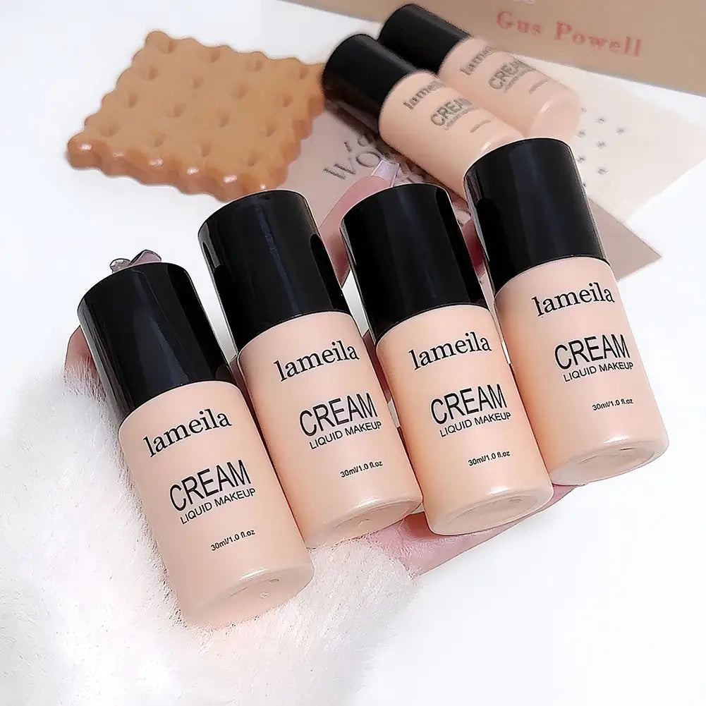4Colors Matte Finish Liquid Foundation Effective Concealer Moisturizing Long-lasting Makeup Cosmetics for All Skin Tones