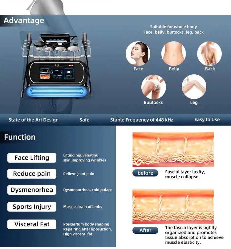 2026 INDIBA 448KHZ Tecar Therapy Machine Physiotherapy Pain Relief Body Slimming Skin Rejuvenation Professional SPA Salon Beauty