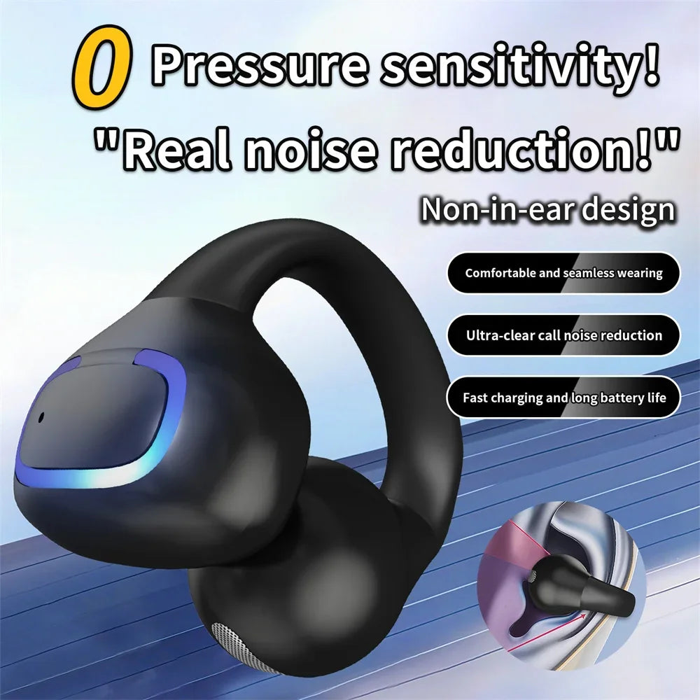 Earphone Clip Wireless Bluetooth Headphone Air Conduction Headset High Quality TWS Auriculares Sport Noise Canceling With Mic