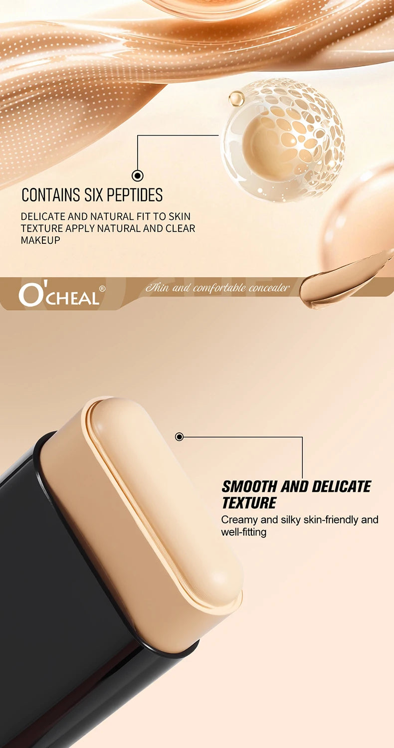 Double-Headed Foundation Make-Up Stick, Waterproof, Set Makeup, conceal, Moisturize, Control Oil, Brighten, No Makeup Transfer