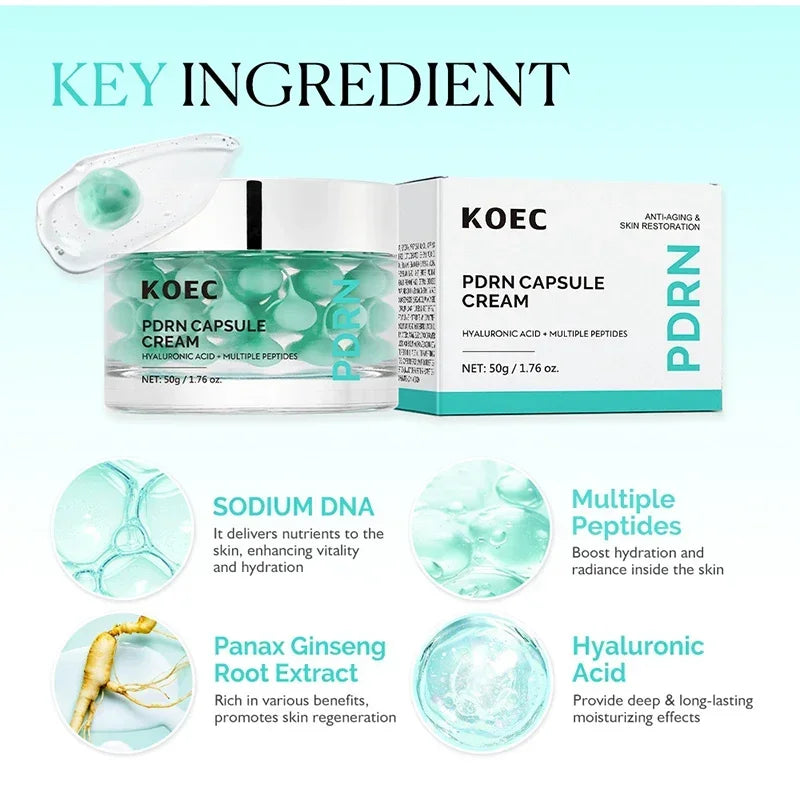 PDRN Skincare Set Ampoule Serum Cica Peptide Essence Deep Moisturizing Capsule Cream Repair Barriers Nourish The Skin Face Cream