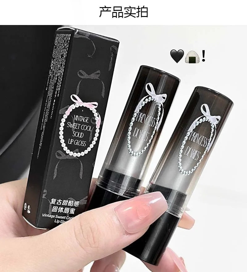 Pink Crystal Mirror Glass Solid Lip Gloss Round Tube Water Light Lipstick Clear Jelly Lip Glaze Nude Brown Moisturizing Lip Tint