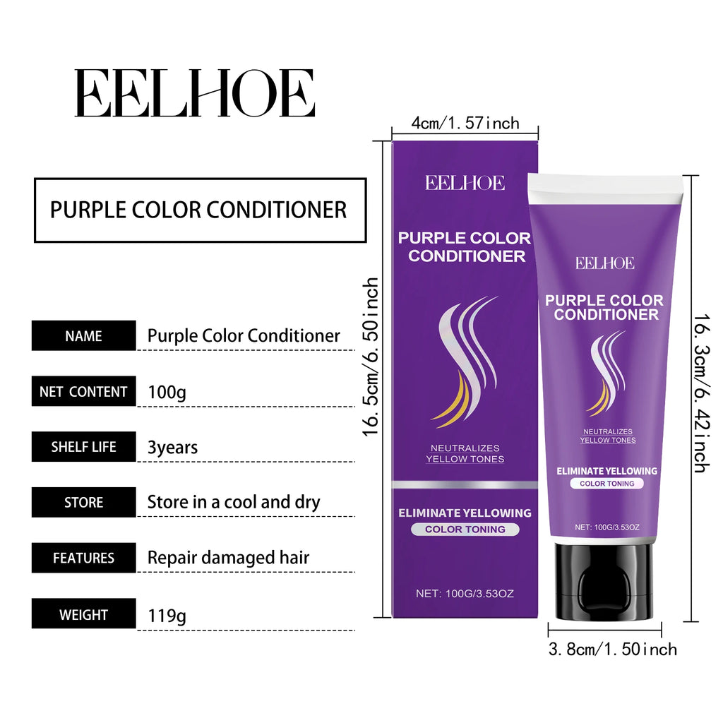 Purple Shampoo for Blonde Hair Eliminate Yellowing Bleached Silver Anti-Fading Purple Hair Mask Conditioner Essential Oil Set