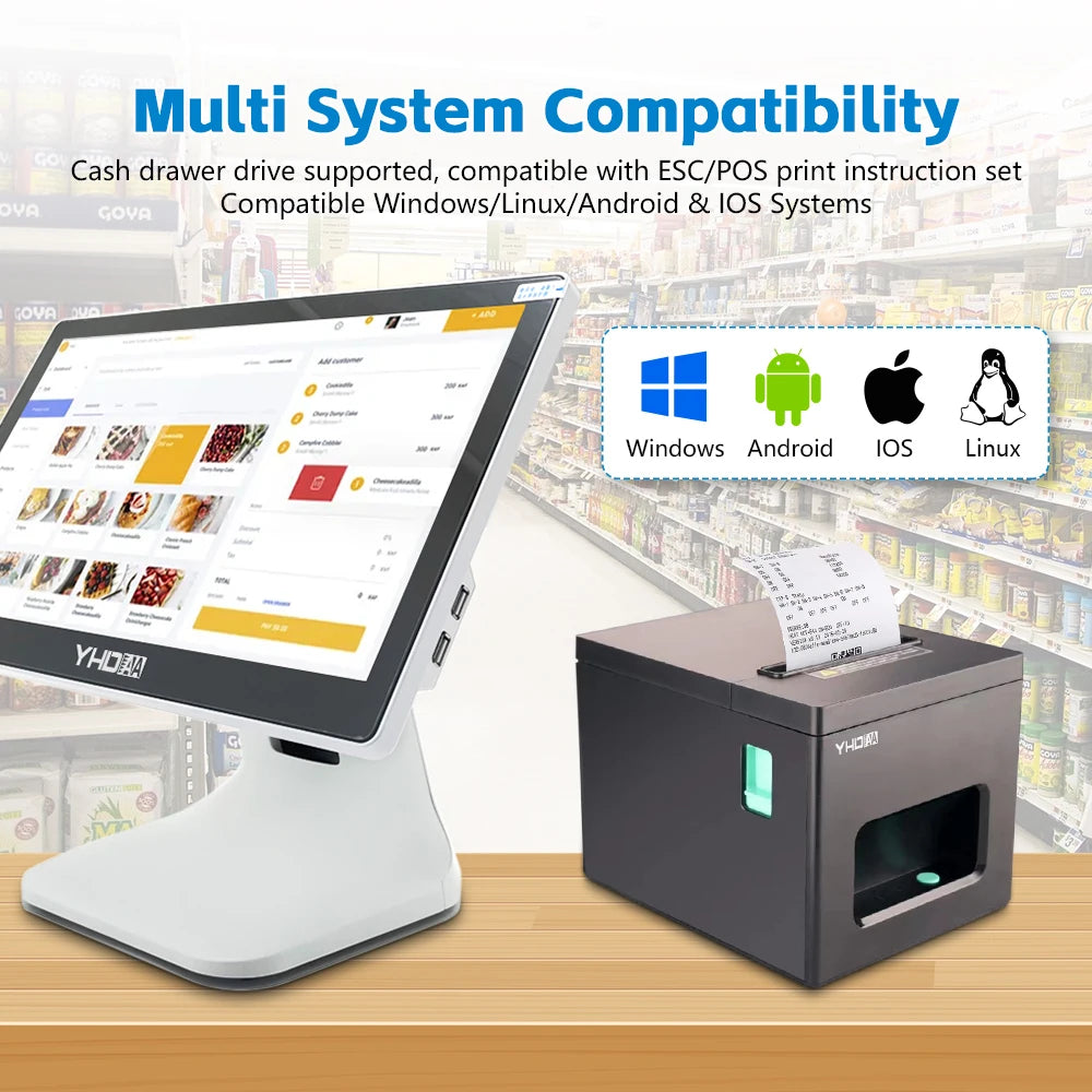 Thermal Receipt Printer CE ROHS Multi-Interface 80mm POS Thermal Ticket Printer with Auto Cutter
