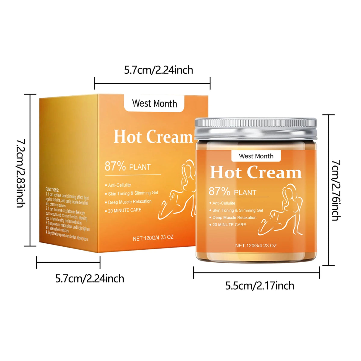 120G Body Shaping Cream Gentle Moisturizing Massage Boosts Skin Elasticity Nourishing Tightening Hot Body Slimming Lotion
