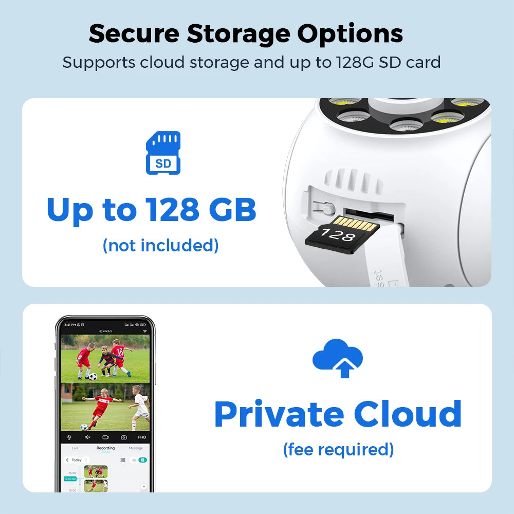 4K PTZ Wifi IP Camera 8MP Dual Lens AI Human Detection Wireless Outdoor Security CCTV with Dual Screens ICSEE App Control