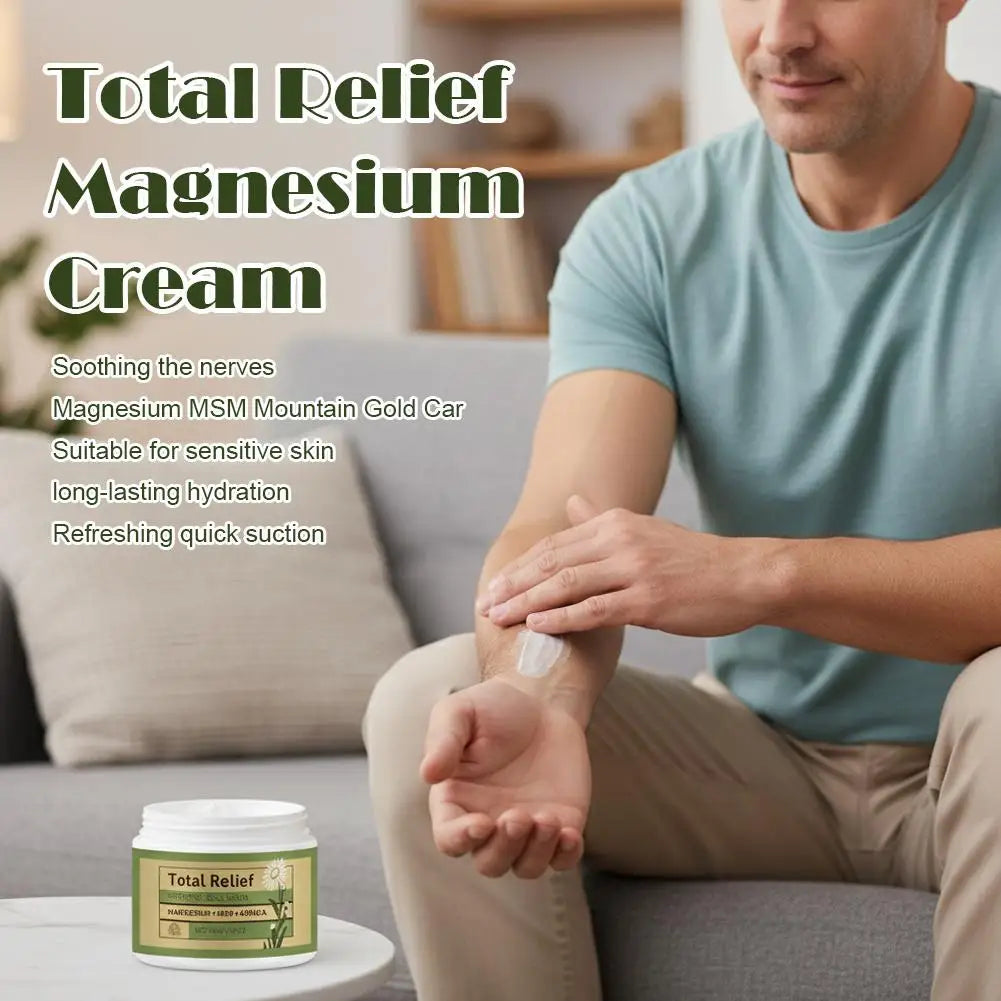Natural Nerve Relief Cream With Magnesium Arnica Gentle Plant-Based Body Butter For Soothing Skin Care