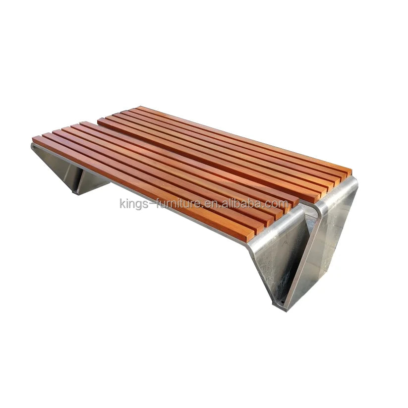 Stainless Steel Wooden Outdoor  Bench