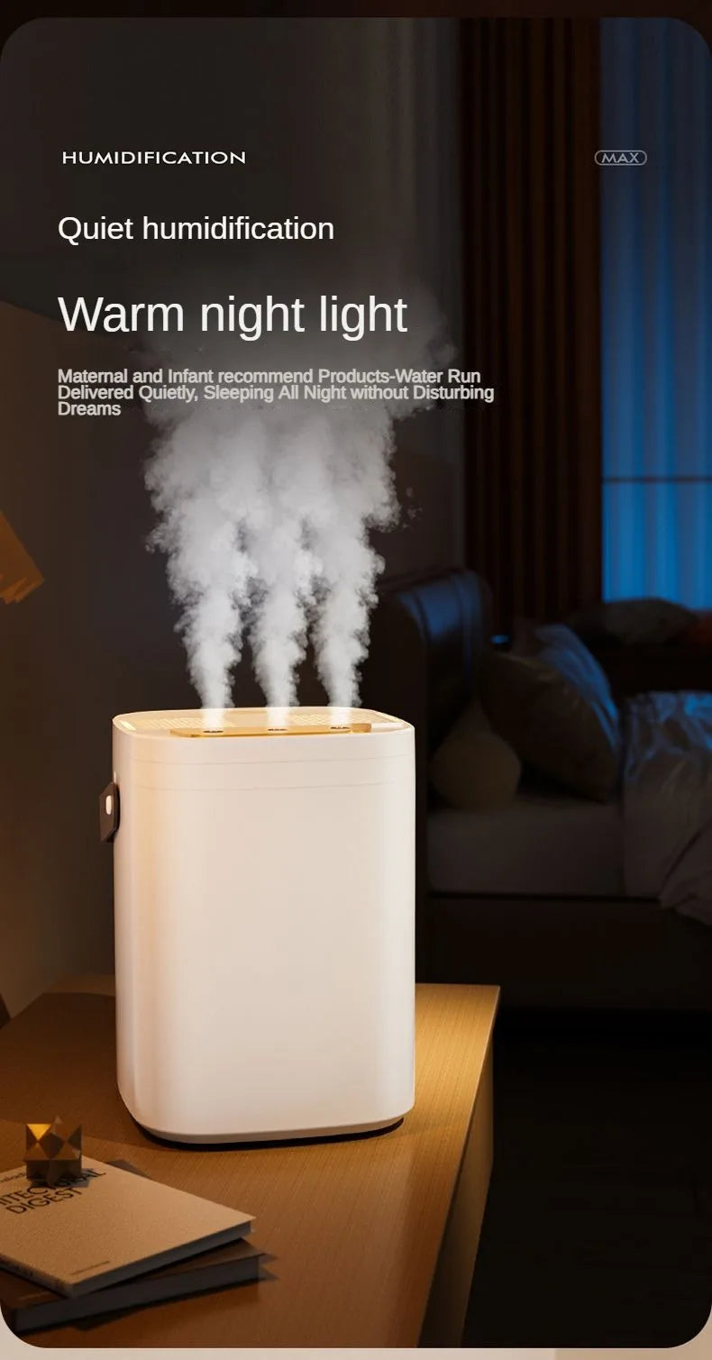 1.8L Large Capacity USB Three Nozzle Humidifier Household Air Humidifier with Aromatherapy Diffuser LED Night Light Spray Functi