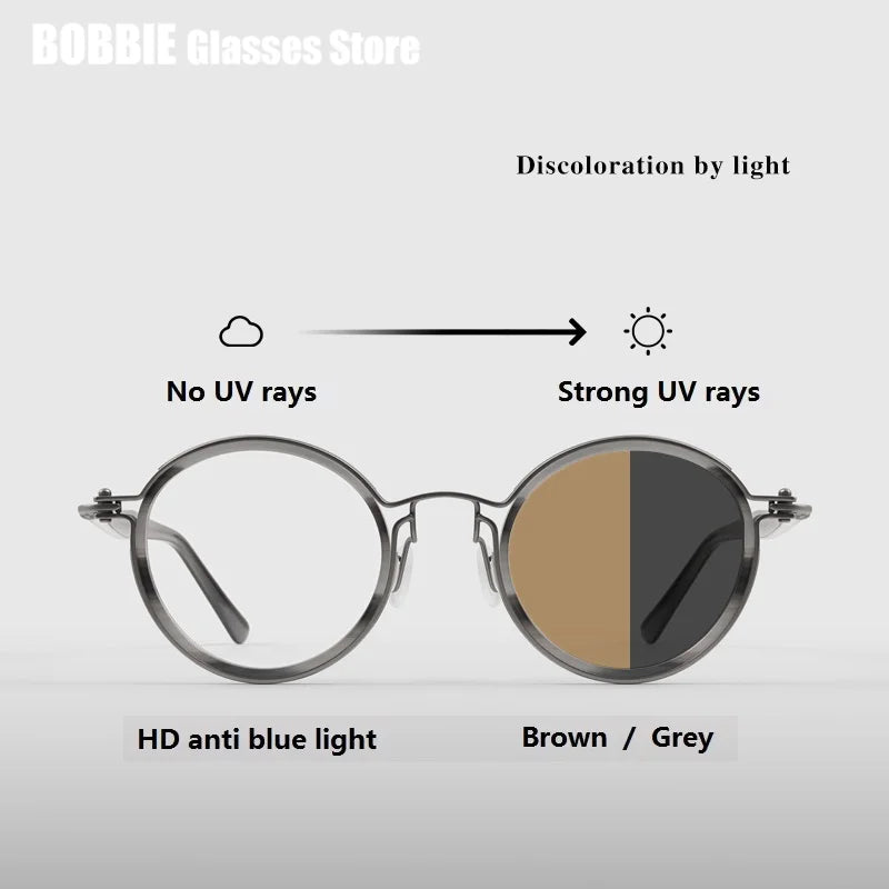 Polarized Sunglasses Men UV400 Protective Driving Spectacles Handmade Titanium Acetate Sun Glasses Photochromic Outdoor Eyewear