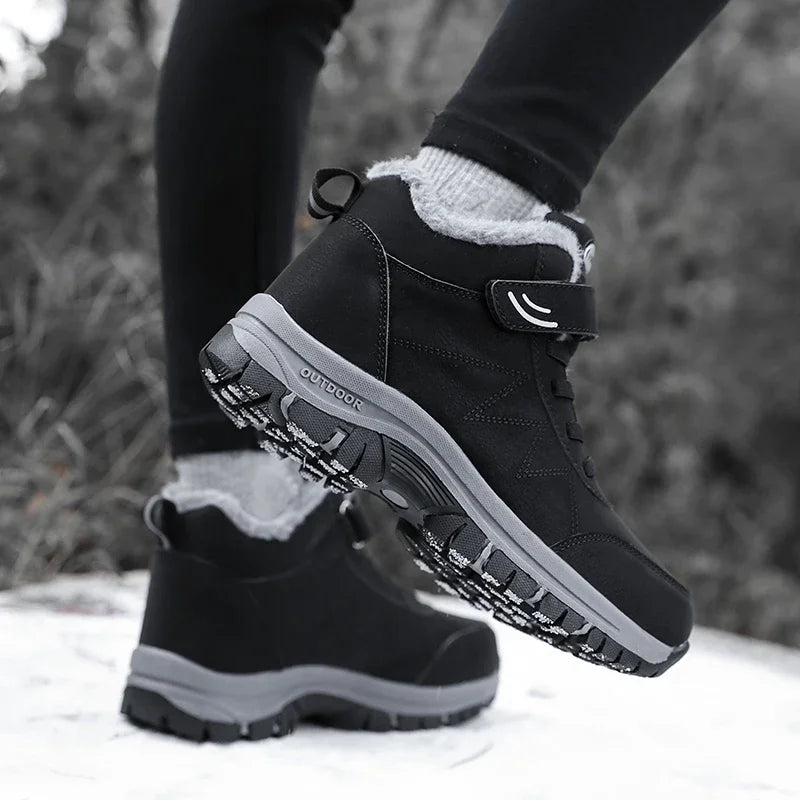 Men's Warm Snow Shoes Outdoor Leather Thick Plush Winter Man Casual Sneakers Original Waterproof Trend Sports