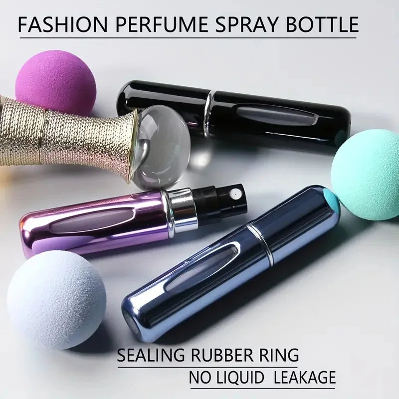 5Pcs 5ml Spray Scent Pump Perfume Bottle Refillable Spray Atomizer Bottle Mini Travel Empty Cosmetic Containers