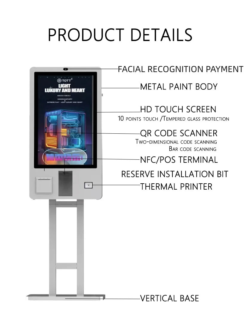 Self Ordering Kiosk Self Order Kiosk Restaurant Waterproof Order Kiosk Pos System Pay Self Service Paymentl Touch Screen