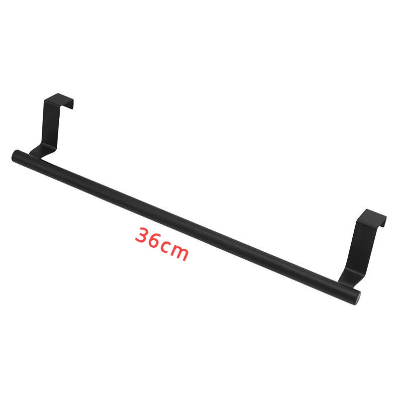 Towel Rod Over Cabinet Towel Rack Storage Organizer Bathroom Door Hanging Towel Rack Kitchen Cabinet Punch-free Rag Hanger