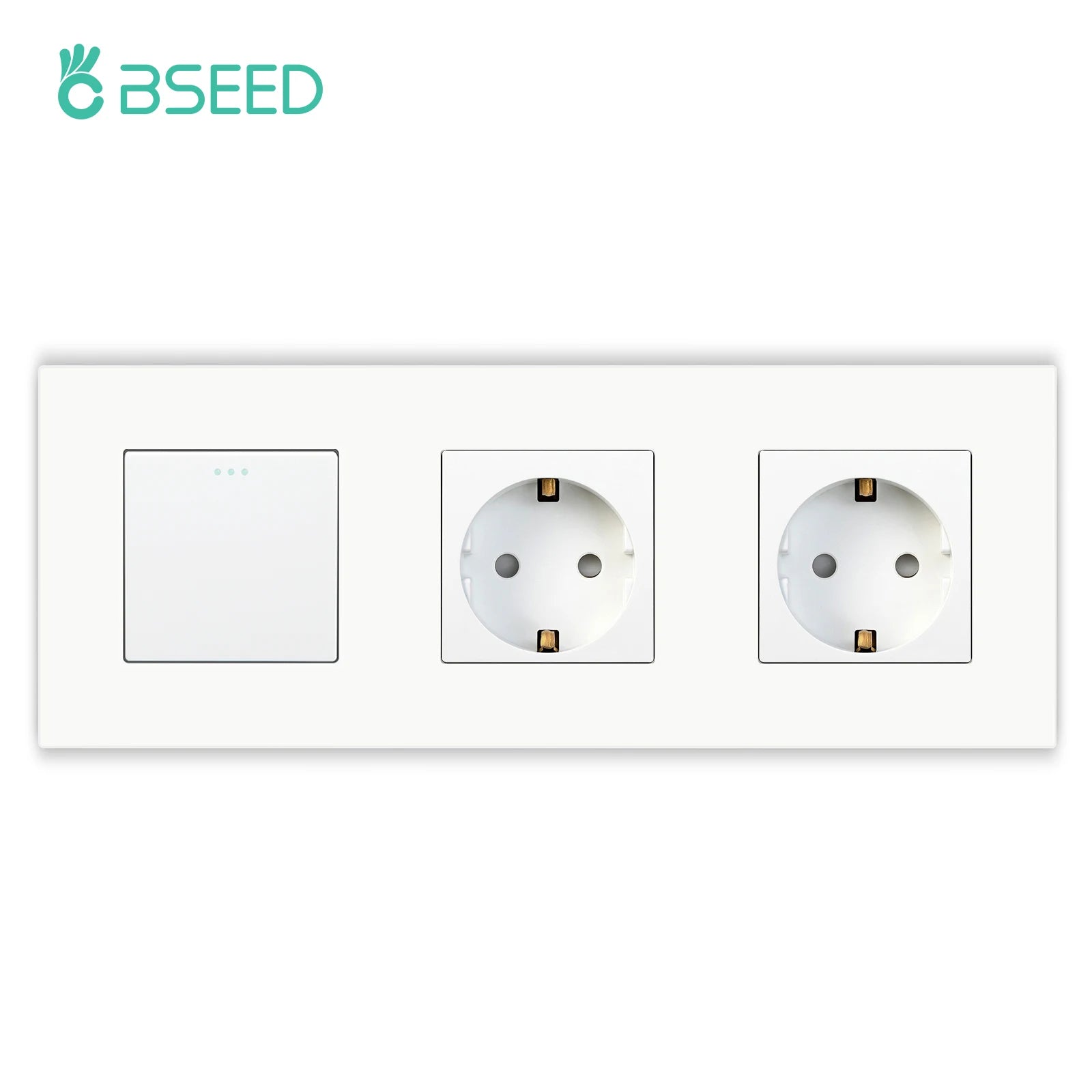 BSEED EU Wall Sockets Type-C USB Power Sockets Double Electric Sockets Triple Outlets Plastic Frame Germany Socket With Dual USB