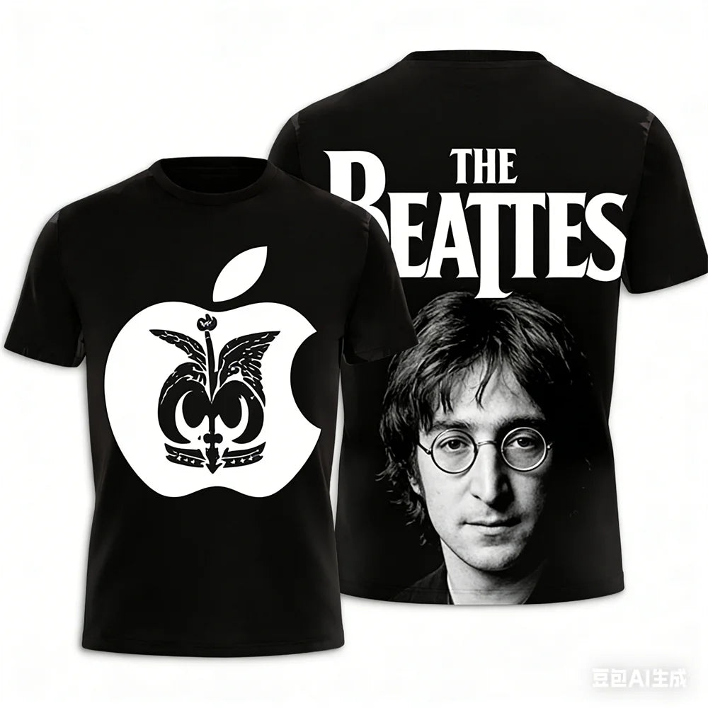 Rock band T-shirt Summer men's women's T-shirts The Beatles printed T-shirt Hip hop round neck T-shirt Breathable sports T-shirt
