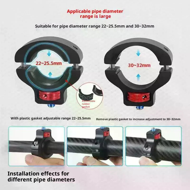 Motorcycle Bicycle Handlebar Clip Holder 1/4 Screw Mount Bike Seatpost Clamp For 12 11 Camera Motorcycle Metal Bracket