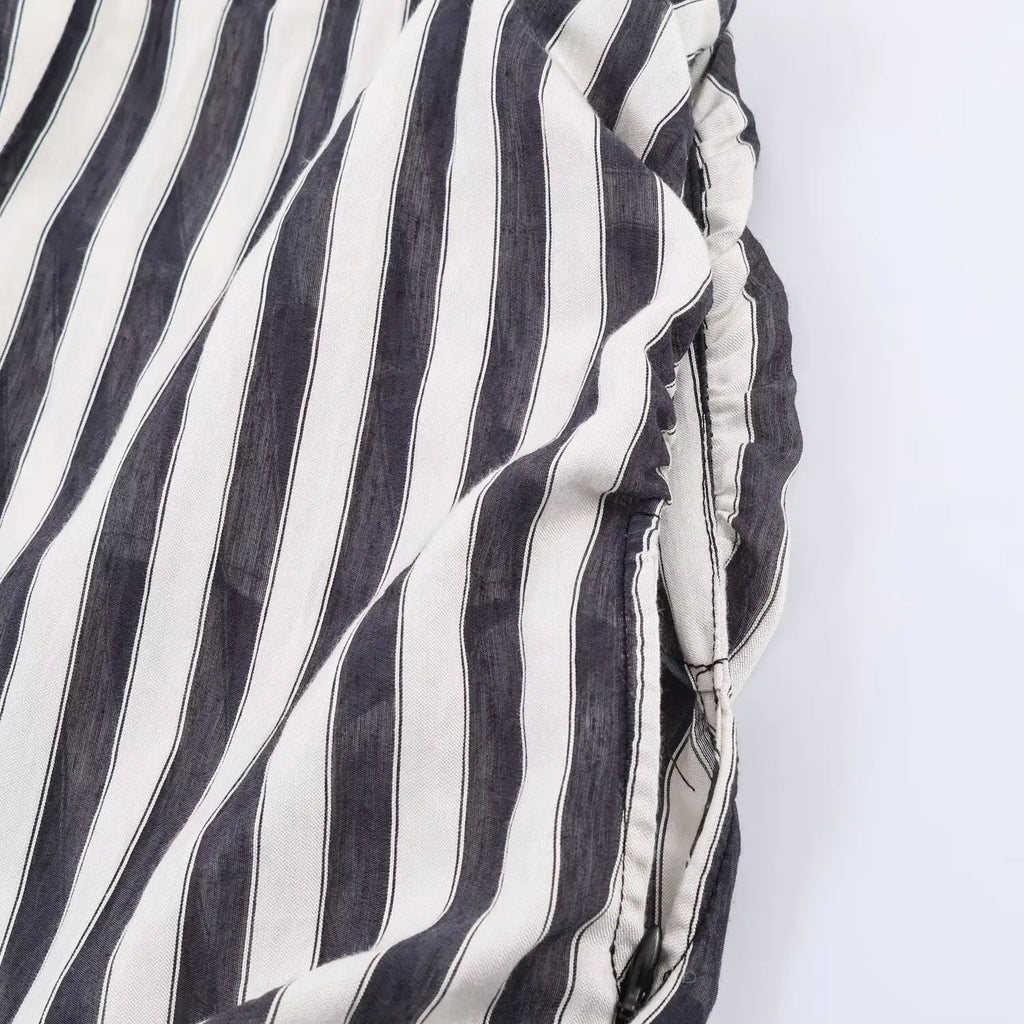 KONDALA Chic Striped Patchwork Modern Woman Belt Long Dress Buttons Spring Fashion 2026 Dress Elegant Sleeveless Female Vestidos