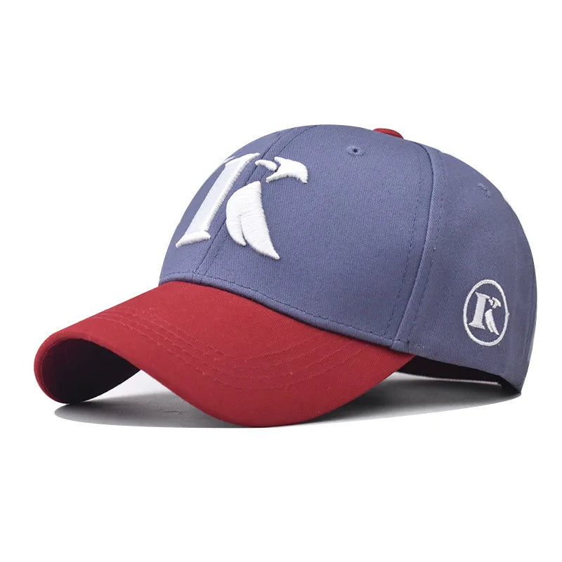 Baseball Cap Sun hat K letters Embroidery Spring Autumn baseball Color stitching Sport cap Hip Hop Fitted Cap