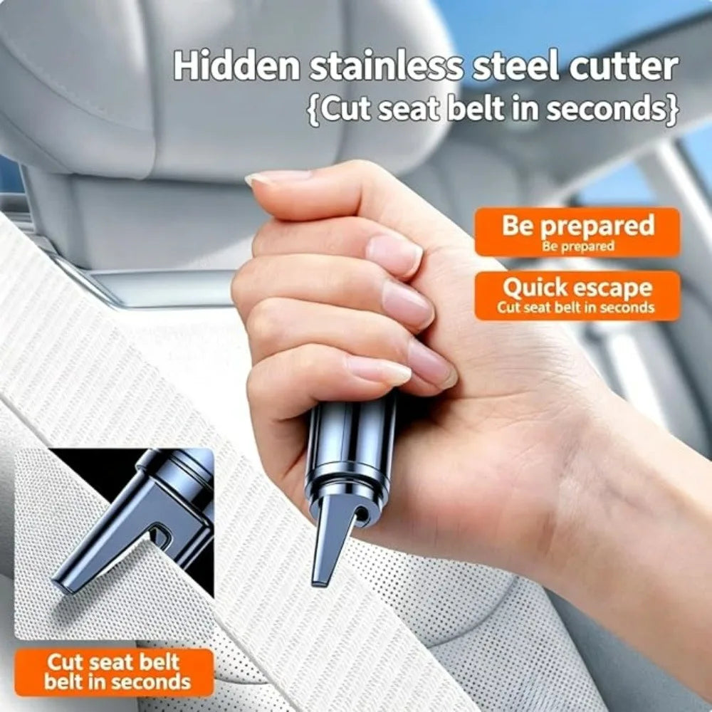 Car Safety Hammer Mini Window Breaker Seat Belt Cutter  2 in 1 Car Emergency Kit High Hardness Tungsten Steel Rescue Gadgets