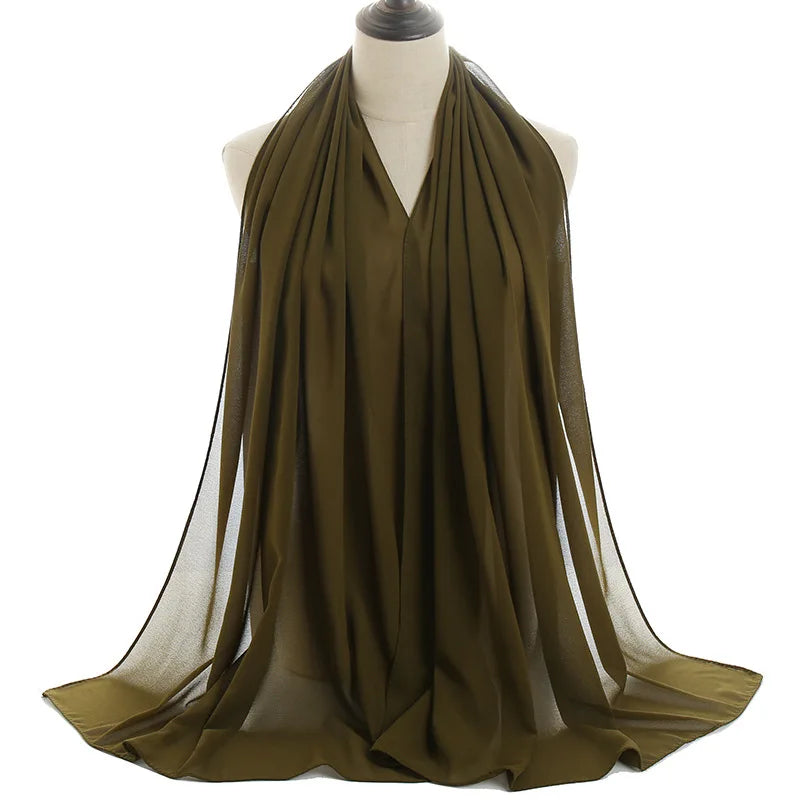 Ramadan Islamic Instant Bubble Chiffon Shawl Scarf Lady Head Wrap Women Hijabs Scarves Bufandas Muslim Veil Hijab Snood 180*70cm