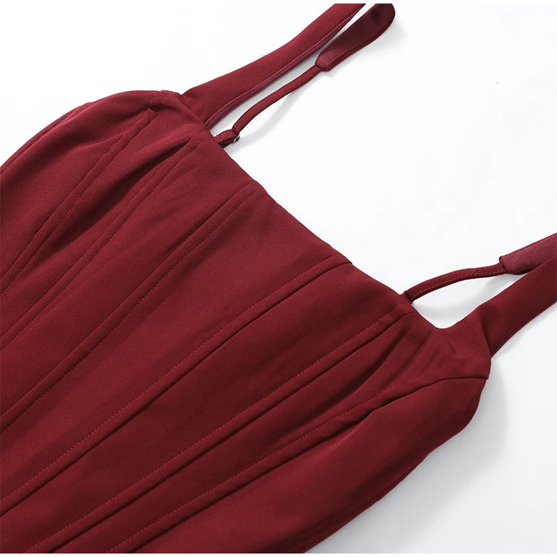 Sexy Women Pleated Bodycon Dress Sequin Backless Slim Spaghetti Strap Mini Summer Dresses 2026 Evening Nightclub Party Gown